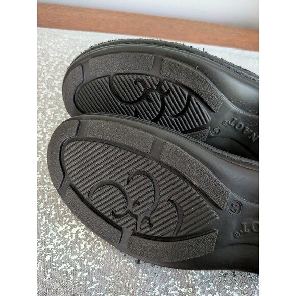 Naot Shoes Womens 41 (US 10-10.5)Madras Black Leather Floral Slip On Mule Clogs - Picture 6 of 9